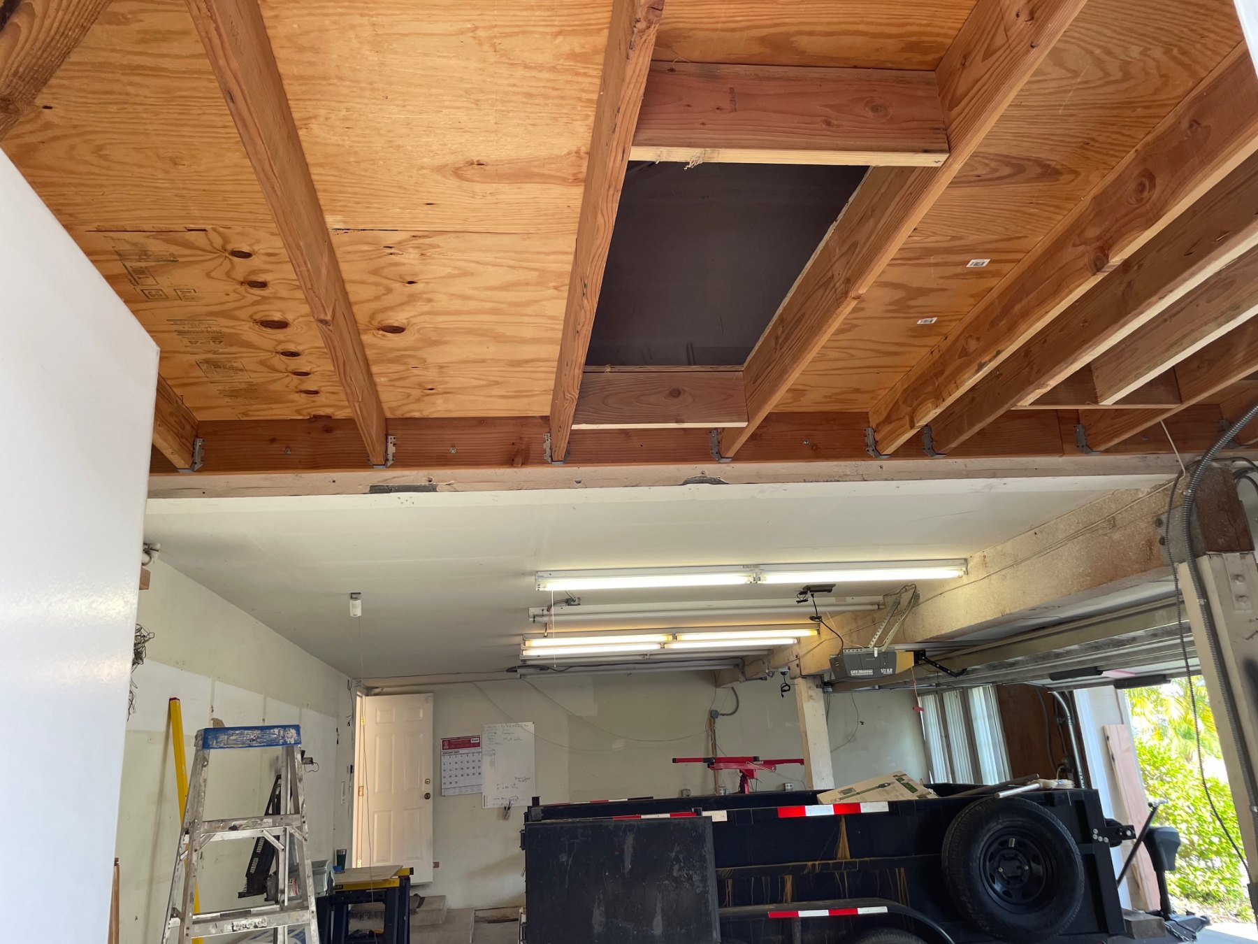 Garage ceiling preparation during remodel