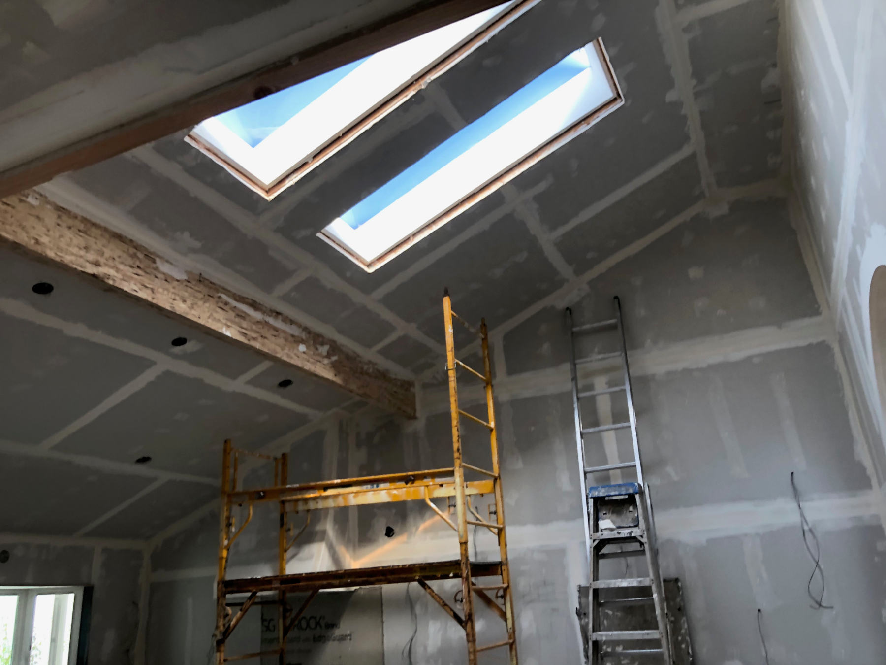 Vaulted ceiling and skylights