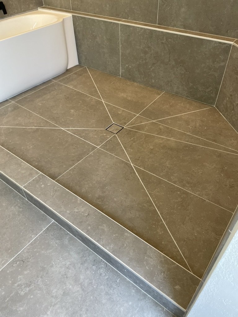 Custom drain and tile floor detail