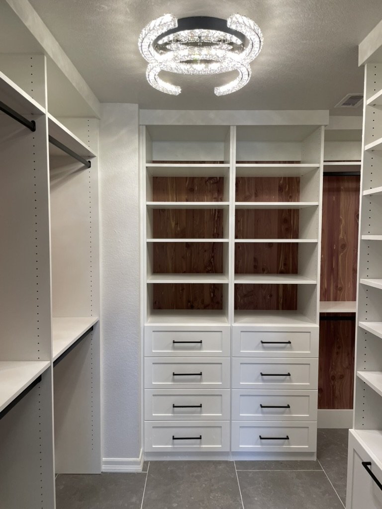 Custom cedar closet in master suite