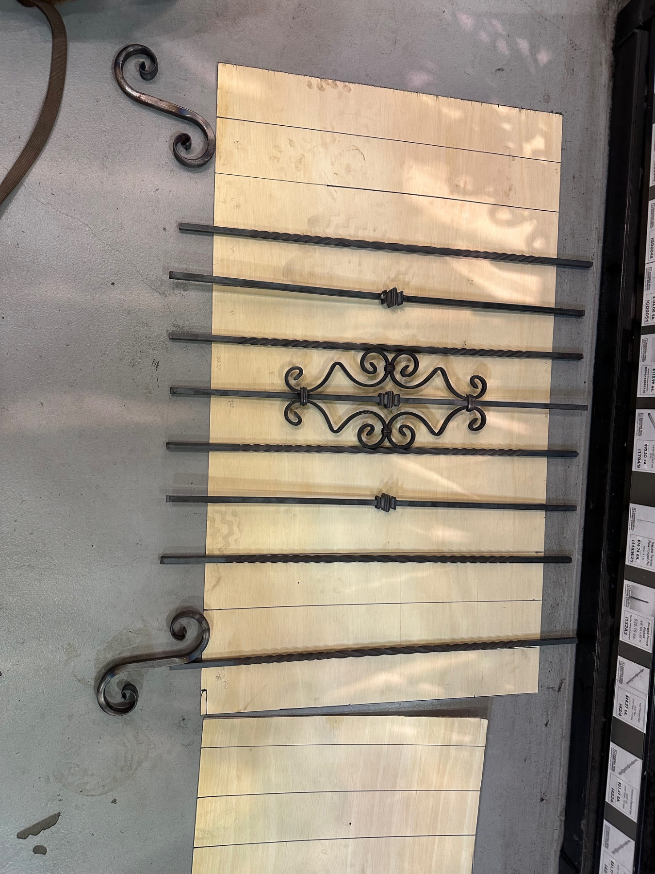 Full scale wrought iron layout